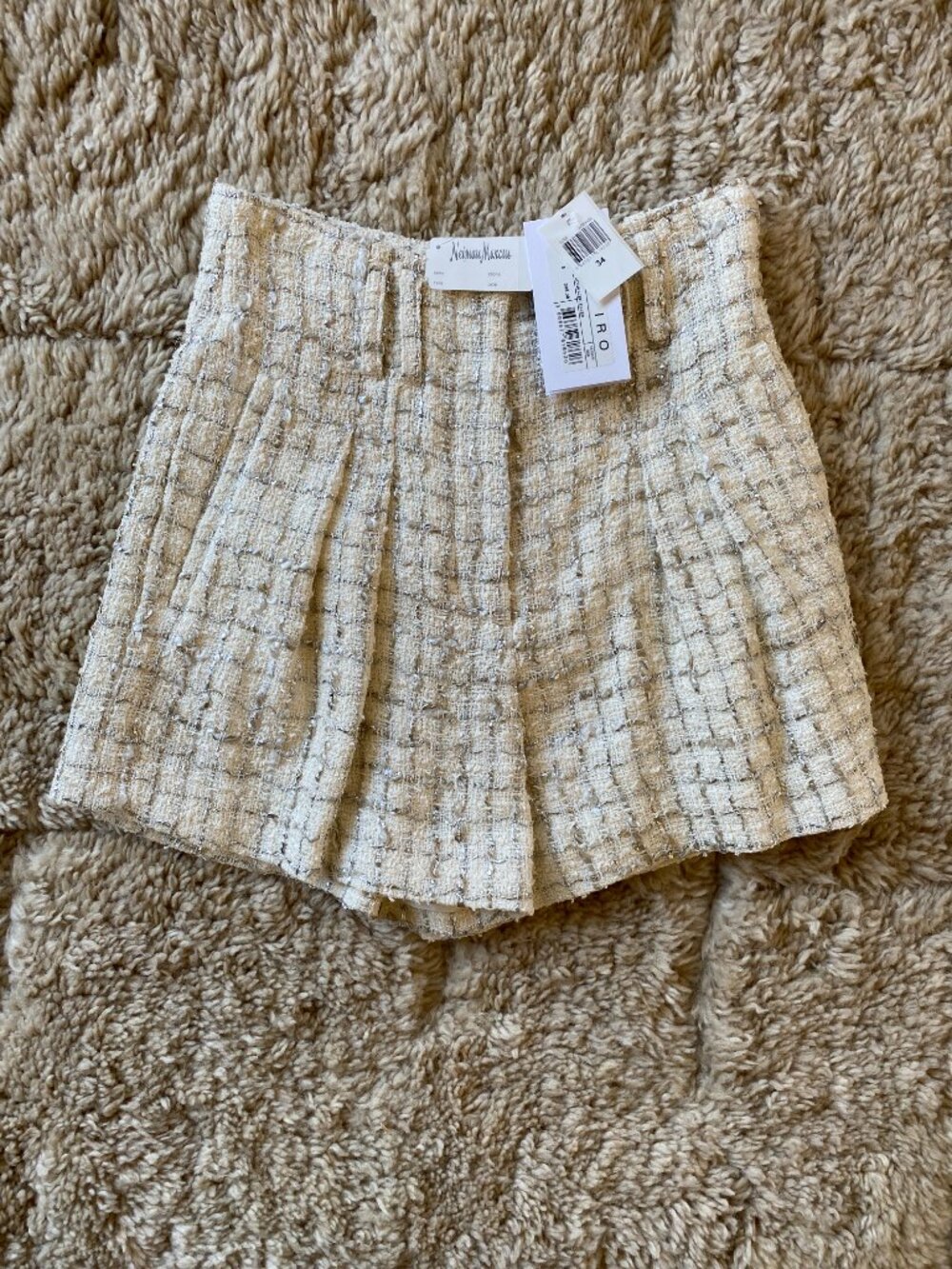 NWT Iro Xaga Tweed Trouser Shorts in Ecru Silver - 34 - Picture 4 of 9